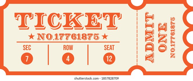 Old simple ticket design. Template	
