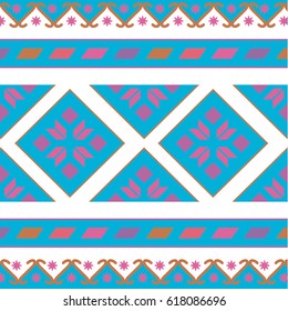 Old simple vector blue ornament pattern