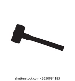 Old sledge hammer silhouette vector isolated on white background
