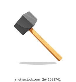 Old sledge hammer vector isolated on white background.