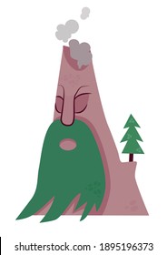 Alter schlafender Vulkan, kaum raucht, Weihnachtsbaum am Vulkanrand