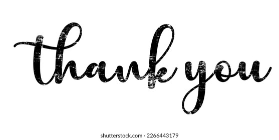Old slogan Thank you sign language. Line pattern. Cartoon drawn lettering, Thanks pictogram. Inspiration, motivation, emotion message. thx icon