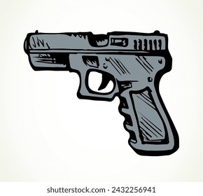 Old small gun. Vector drawing