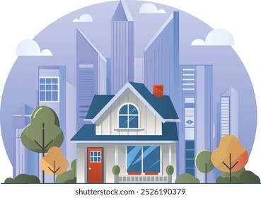 An old small house in a metropolis