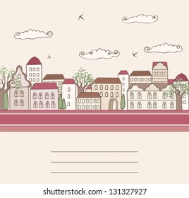old small town, city card