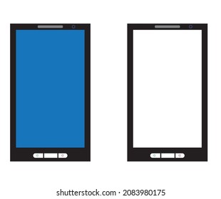 Old smartphone mock-up.  Cellphone frame with blank display isolated templates, isometric illustration cell phone, Editable