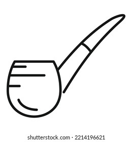 Old smoke pipe icon outline vector. Wood smoker. Cigar art
