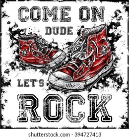 old sneakers rock graphic