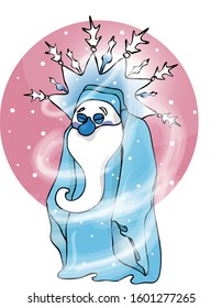 
An old snowflake rules the kingdom of snowflakes. Very cold headman.
Primary colors: white, blue, blue, pink