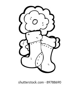 personaje de caricatura de calcetines viejos