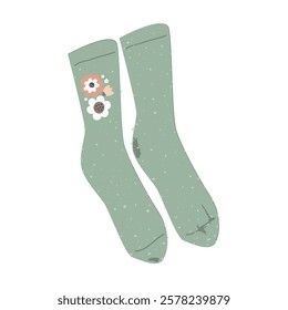 Old socks with a lot of lints. Vector isolated illustration