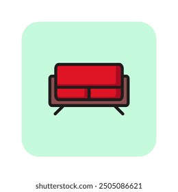 Icono de línea de sofá antiguo. Elegancia, lujo, sofá. Concepto de muebles. La Ilustración vectorial se puede utilizar para temas como el descanso, el confort, el hogar