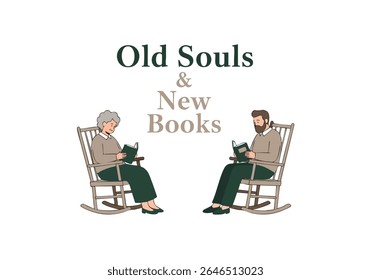 Old Souls and New Books Reading Concept