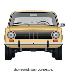 Old Soviet car in yellow