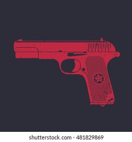 Old soviet pistol, world war 2 handgun