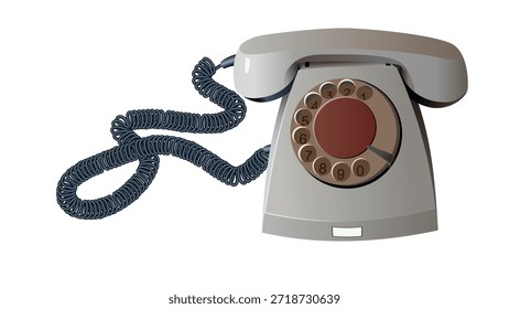 
Altes sowjetisches Drehtelefon. Vektor.
