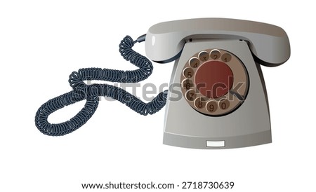 
Old Soviet rotary telephone. Vector.