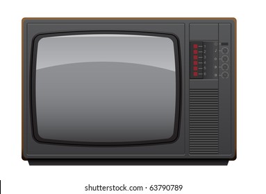 Old Soviet TV set. Realistic vector illustration.