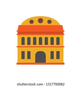 old Spain architectural building color illustration