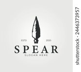 old spear logo icon vector vintage illustration, sharp spearhead logo
