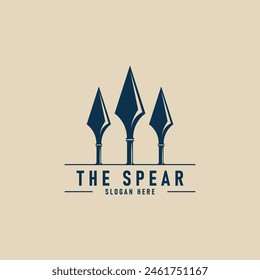 Old Spear Vintage Logo Design, Head Spear Vektorillustration Design