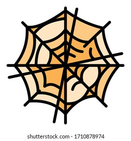 Old spider web icon. Outline old spider web vector icon for web design isolated on white background