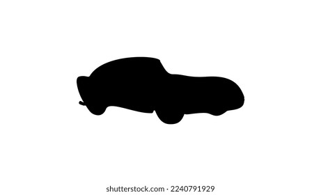 old sport car silhouette, vector illustration