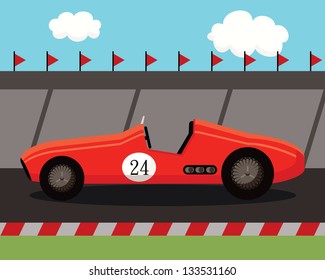 old sports car on race track