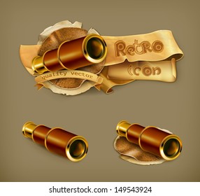 Old spyglass icon