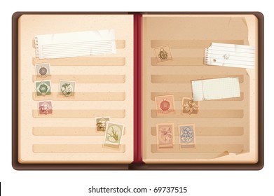 Old Stamp book.Philately album