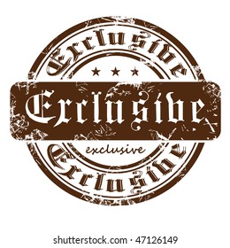 Old stamp from the Gothic word exclusive.
