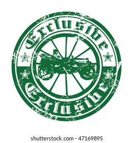 Old stamp from the Gothic word exclusive.