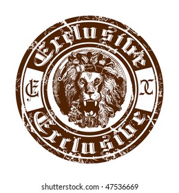 Old stamp from the Gothic word exclusive.