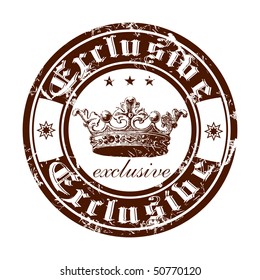 Old stamp from the Gothic word exclusive.