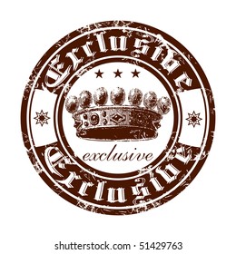Old stamp from the Gothic word exclusive.