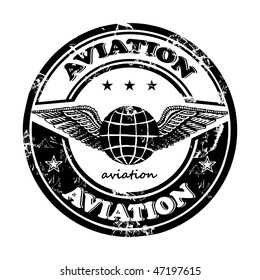 Old stamp, seal with the inscription aviation.