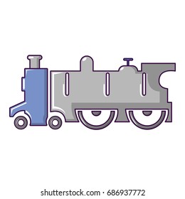 Old steam locomotive icon. Cartoon illustration of old steam locomotive vector icon for web design