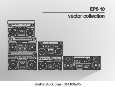 old stereo boombox collection