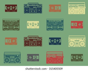 Old stereo colorful pattern