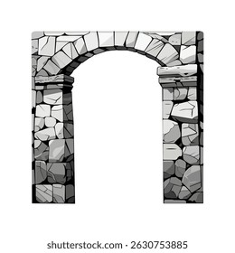Old Stone Arch Frame Vector Design For Logo and T-Shirt Design
