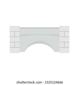 Old stone bridge icon. Flat illustration of old stone bridge vector icon for web design