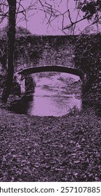 Old stone bridge over stream