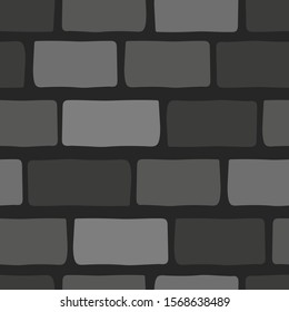 Old stone wall. Seamless pattern. Replaceable colors. Vector drawing. Texture.