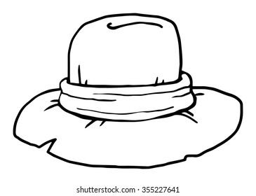 black white straw hat