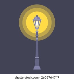 old street lamp on white background. flat vector illustration