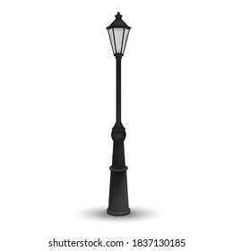 old street luminous lantern  isolated on white background. Vector illustration. Eps 10.