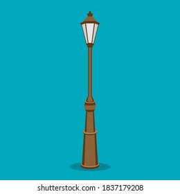 old street luminous lantern  isolated on background. Vector illustration. Eps 10.