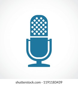 Old studio microphone vector icon isolated on white background