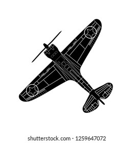 old stunt aeroplane isolated silouette image