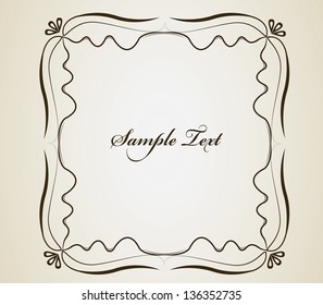 Old style abstract vintage vector frame with abstract lines